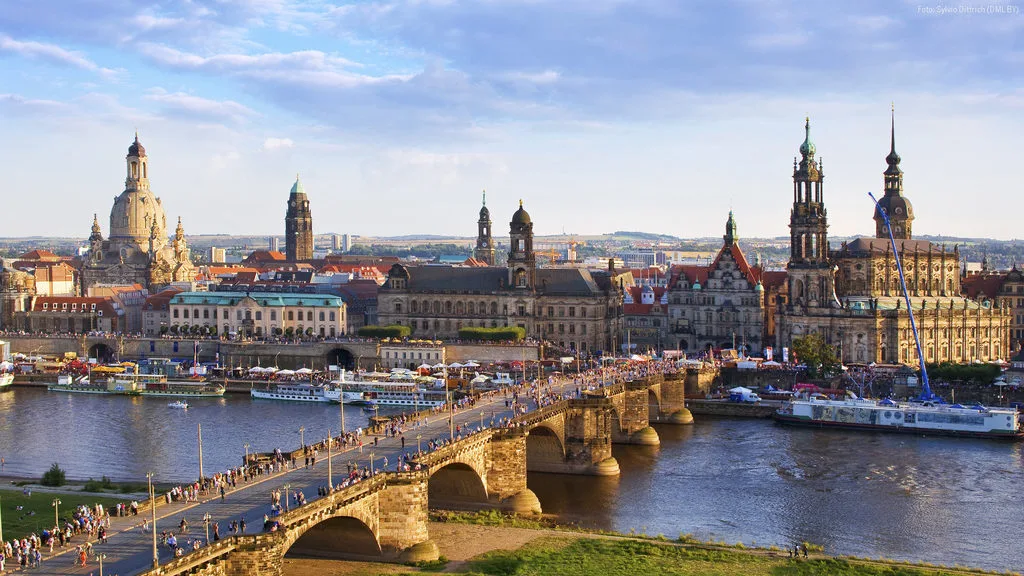 Dresden riverfront and historic skyline beside the Elbe